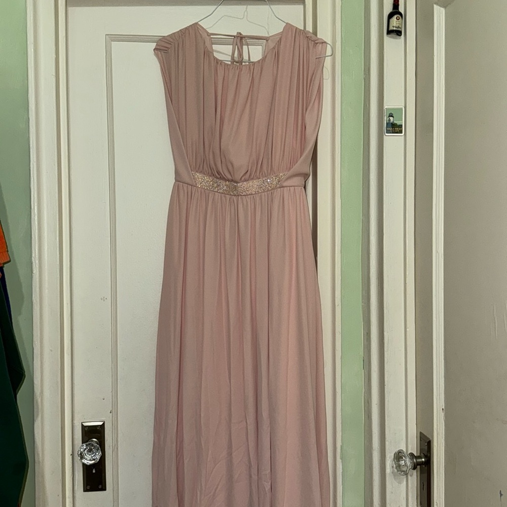 ASOS pink embellished waist maxi dress
